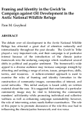 Cover page: Framing and Identity in the Gwich’in Campaign against Oil Development in the Arctic National Wildlife Refuge