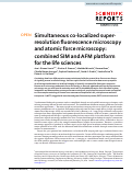 Cover page: Simultaneous co-localized super-resolution fluorescence microscopy and atomic force microscopy: combined SIM and AFM platform for the life sciences