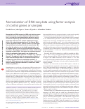 Cover page: Normalization of RNA-seq data using factor analysis of control genes or samples.