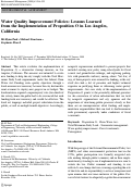 Cover page: Water Quality Improvement Policies: Lessons Learned from the Implementation of Proposition O in Los Angeles, California