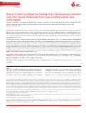 Cover page: Role of Critical Care Medicine Training in the Cardiovascular Intensive Care Unit: Survey Responses From Dual Certified Critical Care Cardiologists.