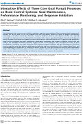 Cover page: Interactive Effects of Three Core Goal Pursuit Processes on Brain Control Systems: Goal Maintenance, Performance Monitoring, and Response Inhibition