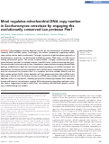 Cover page: Mrx6 regulates mitochondrial DNA copy number in Saccharomyces cerevisiae by engaging the evolutionarily conserved Lon protease Pim1