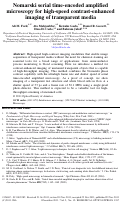 Cover page: Nomarski serial time-encoded amplified microscopy for high-speed contrast-enhanced imaging of transparent media