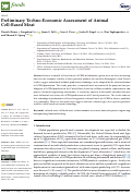 Cover page: Preliminary Techno-Economic Assessment of Animal Cell-Based Meat