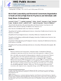 Cover page: Rich-club connectivity and structural connectome organization in youth at clinical high-risk for psychosis and individuals with early illness schizophrenia.