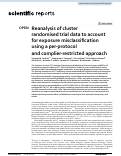 Cover page: Reanalysis of cluster randomised trial data to account for exposure misclassification using a per-protocol and complier-restricted approach.