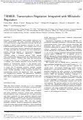 Cover page: TRIMER: Transcription Regulation Integrated with MEtabolic Regulation