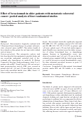 Cover page: Effect of bevacizumab in older patients with metastatic colorectal cancer: pooled analysis of four randomized studies