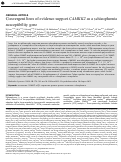 Cover page: Convergent lines of evidence support CAMKK2 as a schizophrenia susceptibility gene