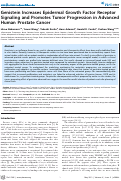 Cover page: Genistein Increases Epidermal Growth Factor Receptor Signaling and Promotes Tumor Progression in Advanced Human Prostate Cancer