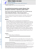 Cover page: Reexamining the Phosphorus–Protein Dilemma: Does Phosphorus Restriction Compromise Protein Status?