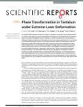 Cover page: Phase Transformation in Tantalum under Extreme Laser Deformation