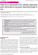 Cover page: Point-of-care ultrasound versus radiology department pelvic ultrasound on emergency department length of stay.