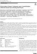 Cover page: Dietary intake of vitamin C and gastric cancer: a pooled analysis within the Stomach cancer Pooling (StoP) Project.