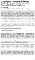 Cover page: Cross-Cultural Comparison of Marriage Relationship between Muslim and Santal Communities in Rural Bangladesh