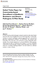 Cover page: Soiled Toilet Paper for Community-based Surveillance of Antibiotic Resistance and Enteric Pathogens: A Pilot Study