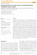 Cover page: Environmental scan of anal cancer screening practices: worldwide survey results.