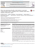 Cover page: Short-term planning and policy interventions to promote cycling in urban centers: Findings from a commute mode choice analysis in Barcelona, Spain