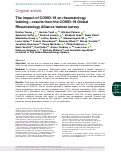 Cover page: The impact of COVID-19 on rheumatology training—results from the COVID-19 Global Rheumatology Alliance trainee survey