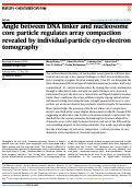 Cover page: Angle between DNA linker and nucleosome core particle regulates array compaction revealed by individual-particle cryo-electron tomography