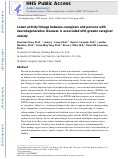 Cover page: Lower activity linkage between caregivers and persons with neurodegenerative diseases is associated with greater caregiver anxiety