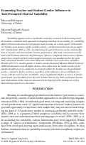 Cover page: Examining Teacher and Student Gender Influence in Task-Prompted Oral L2 Variability