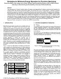 Cover page: Strategies for Minimum Energy Operation for Precision Machining