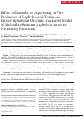 Cover page: Effects of Linezolid on Suppressing In Vivo Production of Staphylococcal Toxins and Improving Survival Outcomes in a Rabbit Model of Methicillin-Resistant Staphylococcus aureus Necrotizing Pneumonia