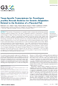 Cover page: Tissue-Specific Transcriptome for Poeciliopsis prolifica Reveals Evidence for Genetic Adaptation Related to the Evolution of a Placental Fish