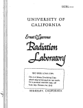 Cover page: THE ISOTOPES OF THORIUM, PROTACTINIUM AND URANIUM