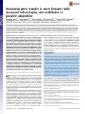 Cover page: Horizontal gene transfer is more frequent with increased heterotrophy and contributes to parasite adaptation