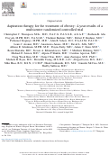 Cover page: Aspiration therapy for the treatment of obesity: 4-year results of a multicenter randomized controlled trial