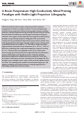 Cover page: A Room‐Temperature High‐Conductivity Metal Printing Paradigm with Visible‐Light Projection Lithography