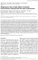 Cover page: Weighing the risks of high intakes of selected micronutrients compared with the risks of deficiencies.