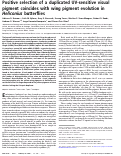 Cover page: Positive selection of a duplicated UV-sensitive visual pigment coincides with wing pigment evolution in Heliconius butterflies
