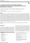 Cover page: Latent profiles of adolescents’ relationships with parents and siblings: Associations with emotional and behavioral responses during the COVID-19 pandemic