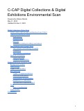 Cover page of C-CAP Digital Collections &amp; Digital Exhibitions Environmental Scan