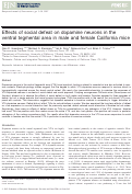 Cover page: Effects of social defeat on dopamine neurons in the ventral tegmental area in male and female California mice