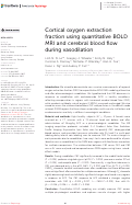 Cover page: Cortical oxygen extraction fraction using quantitative BOLD MRI and cerebral blood flow during vasodilation