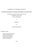 Cover page: An Experimental Approach to Variation and Variability in Constituent Order