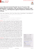 Cover page: Laser Adjuvant-Assisted Peptide Vaccine Promotes Skin Mobilization of Dendritic Cells and Enhances Protective CD8<sup>+</sup> T<sub>EM</sub> and T<sub>RM</sub> Cell Responses against Herpesvirus Infection and Disease.