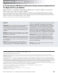 Cover page: A Transcriptomic Method to Determine Airway Immune Dysfunction in T2-High and T2-Low Asthma