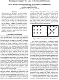 Cover page: Training for Insight: The Case of the Nine-Dot Problem