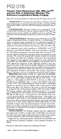 Cover page: Plasma total cholesterol, LDL, HDL levels and the risk of Alzheimer disease: The Baltimore Longitudinal Study of Aging