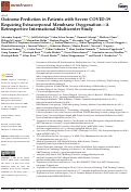 Cover page: Outcome Prediction in Patients with Severe COVID-19 Requiring Extracorporeal Membrane Oxygenation—A Retrospective International Multicenter Study