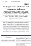 Cover page: A field effort to capture critically endangered vaquitas <em>Phocoena sinus</em> for protection from entanglement in illegal gillnets