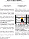 Cover page: Multi-Layer Memory Resiliency