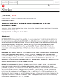 Cover page: Cortical Network Dynamics in Acute Ischemic Stroke