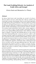 Cover page: The Land-Grabbing Debacle: An Analysis of South Africa and Senegal